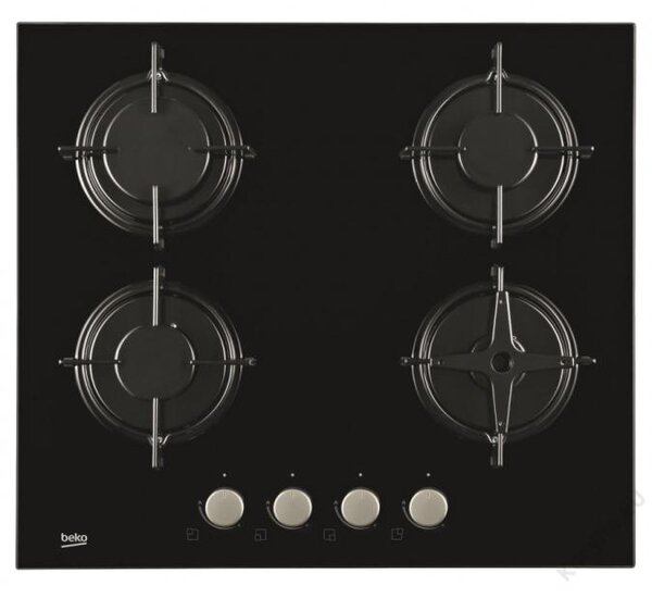 Beko HILG 64220 S Beépített Gázfőzőlap 4 Égővel Fekete