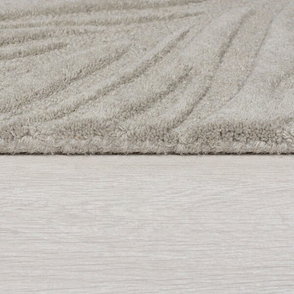 Szürke gyapjú kerek szőnyeg ø 160 cm Leaf - Flair Rugs