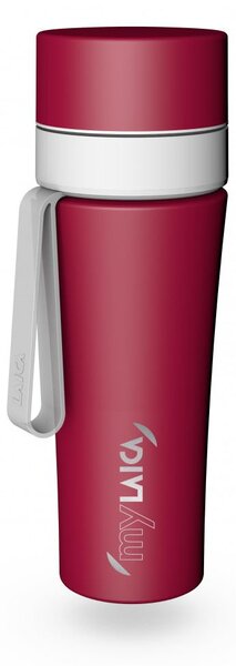 MyLAICA matt bordó színű rozsdamentes acél vízszűrős kulacs szilikon pánttal 0,55 liter (BR70B06)