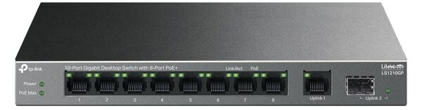TP-Link LiteWave LS1210GP hálózati kapcsoló Beállítást nem igénylő (unmanaged) Gigabit Ethernet (10/100/1000) Ethernet-áramellátás (PoE) támogatása Fekete