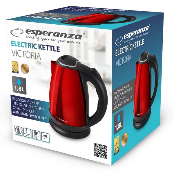 Esperanza Victoria EKK113R Elektromos Vízforraló 1.8L 1800W Piros