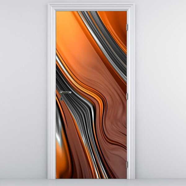 Fotótapéta ajtóra - narancssárga absztrakció (95x205cm)