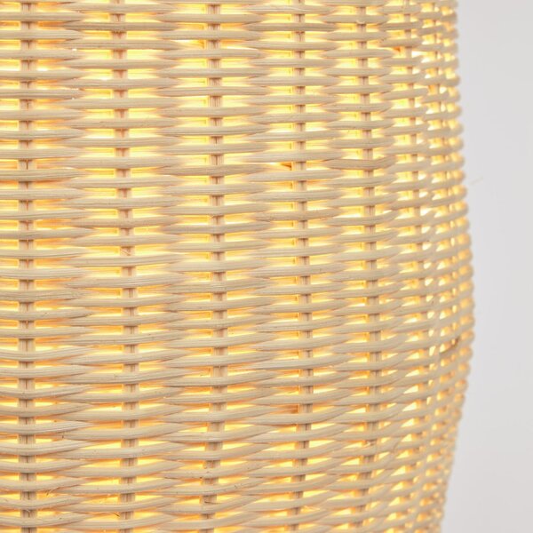 Natúr színű rattan állólámpa rattan búrával (magasság 120 cm) Kamaria – Kave Home