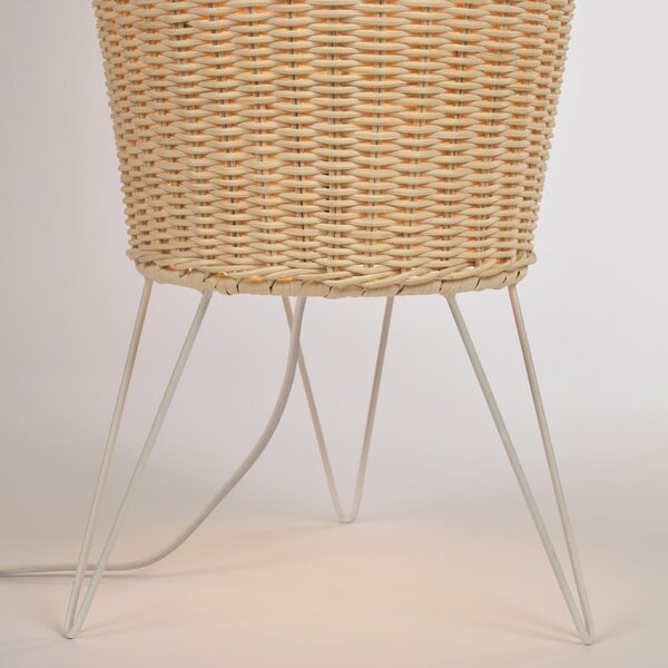 Natúr színű rattan állólámpa rattan búrával (magasság 120 cm) Kamaria – Kave Home