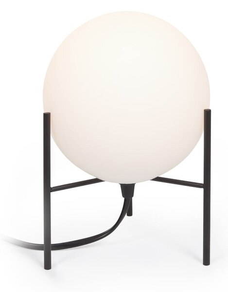 Fehér-fekete asztali lámpa üveg búrával (magasság 22 cm) Seina – Kave Home