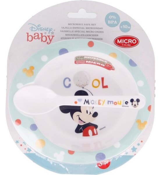 Disney Mickey baba micro mélytányér kanál szett