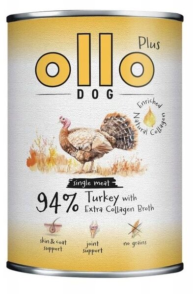 Ollo Ollo Plus Kolagen Indyk 400g puszka dla psa