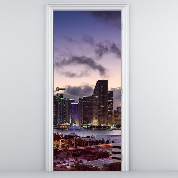 Fotótapéta ajtóra - A nagyváros felhőkarcolói (95x205cm)