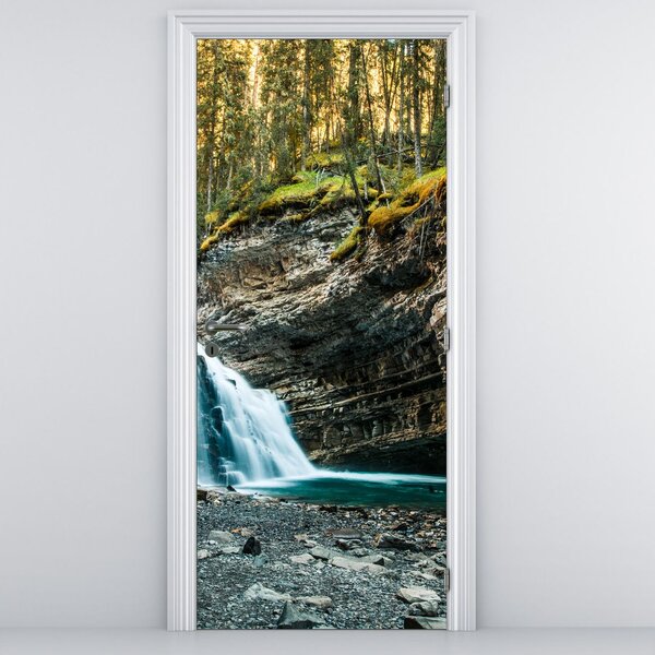 Fotótapéta ajtóra - Erdei vízesés (95x205cm)