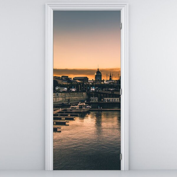 Fotótapéta ajtóra - Kikötőváros (95x205cm)