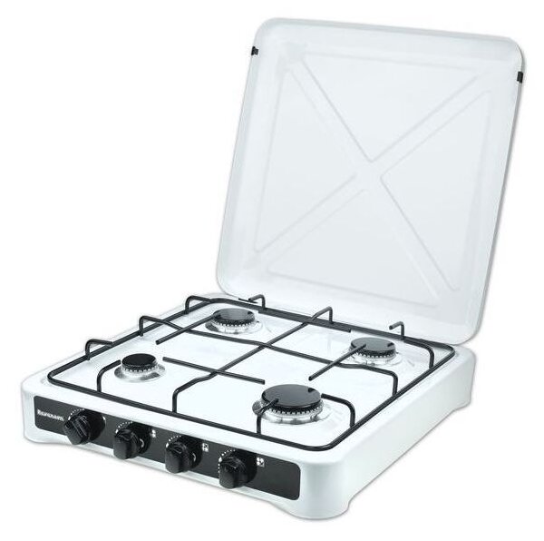 Ravanson K-04T Gázfőzőlap 4 Égős Fehér-Fekete 6680W