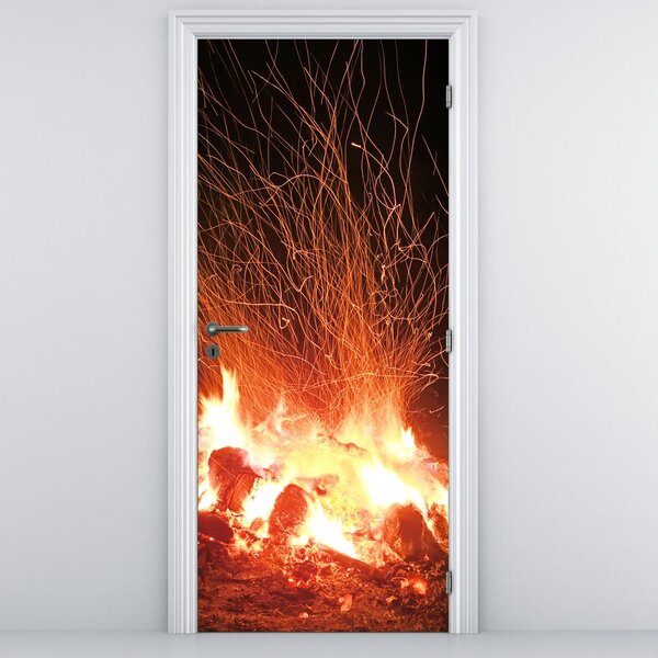 Fotótapéta ajtóra - Tűz (95x205cm)