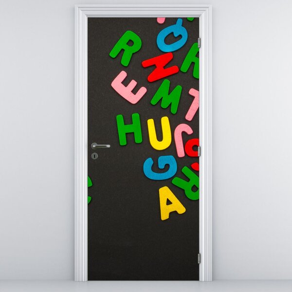 Fotótapéta ajtóra - Színes betűk (95x205cm)
