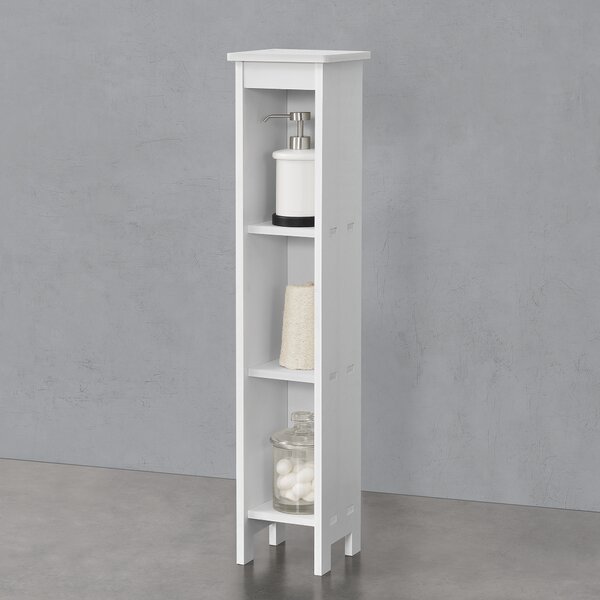 Állópolc Bräcke stílusos bútordarab 3 tárolófelülettel fa-műanyag kompozit 80 x 17 x 17 cm fehér