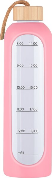 KiCA Hydro Glass kulacs üvegpalack 1000 ml - rózsaszín