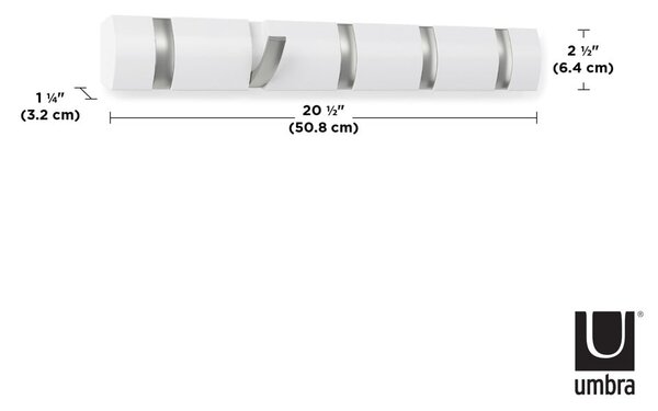 Fehér nyárfa fali fogas Flip – Umbra