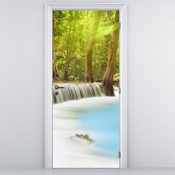 Fotótapéta ajtóra - Huai Mae Kamin, vízesések az erdőben (95x205cm)