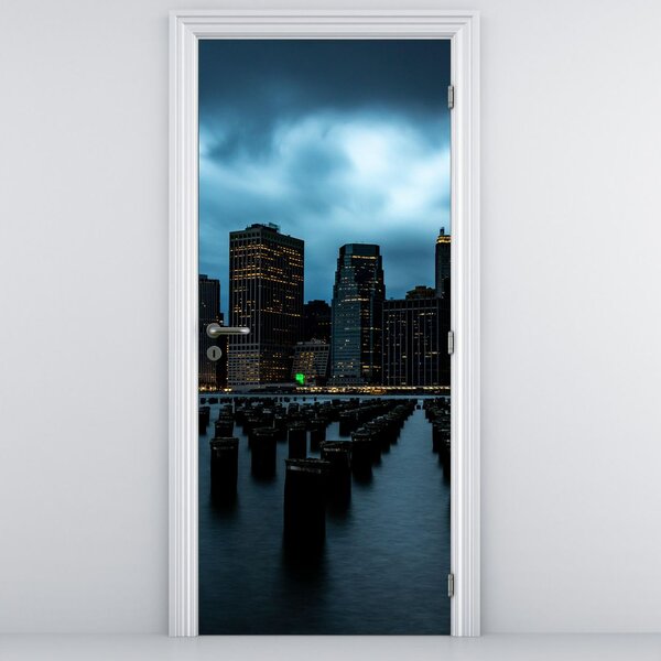 Fotótapéta ajtóra - New York-i felhőkarcolók kilátása (95x205cm)