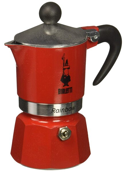 Bialetti Rainbow 1 személyes kotyogós kávéfőző - Piros