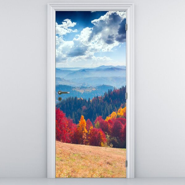 Fotótapéta ajtóra - Színes őszi táj (95x205cm)