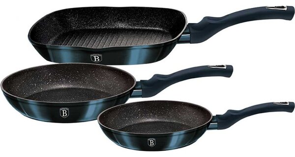 BerlingerHaus BH/6140F Metallic Line Aquamarine Edition Serpenyő Szett - Kovácsolt Alumínium, Metál Kék