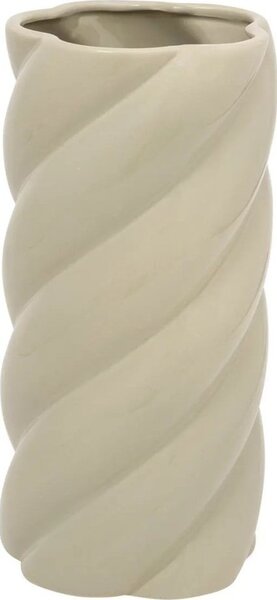 Jarrón Retorcido "coby" Cerámica Verde Claro H25,5cm