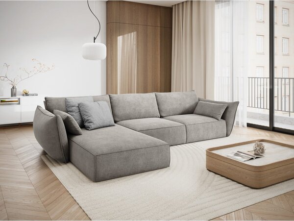 Világosszürke sarokkanapé (bal oldali) Vanda – Mazzini Sofas