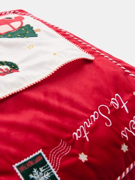Sinsay - Karácsonyi díszpárna hímzett levéllel - piros
