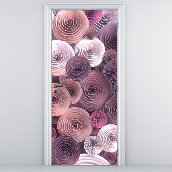 Fotótapéta ajtóra - Absztrakt rózsa virág motívum (95x205cm)