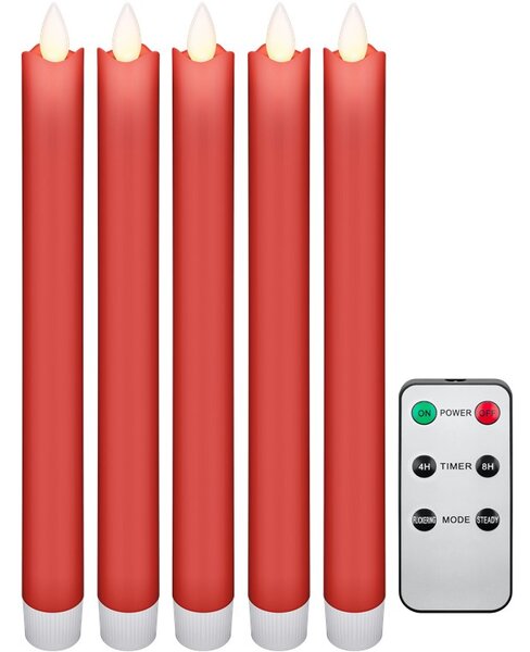 Goobay 53943 LED karácsonyi gyertya készlet asztali dísz piros (5 darabos)