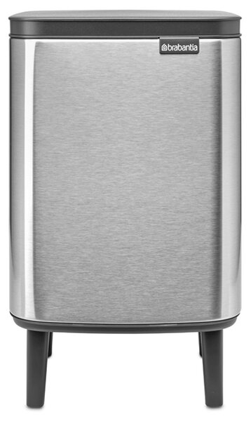BRABANTIA Bo Waste Bin Hi hulladékgyűjtő felnyitható Soft-Close fedéllel magasított lábakon álló műanyag tartály 7L - B méret r.m. acél selyem ujjlenyomatmentes - 227189