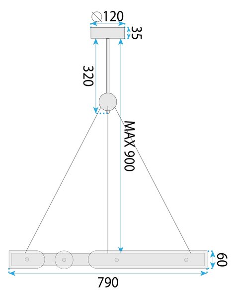 Mennyezeti LED függő lámpa APP1549-CP Arany + Távirányító