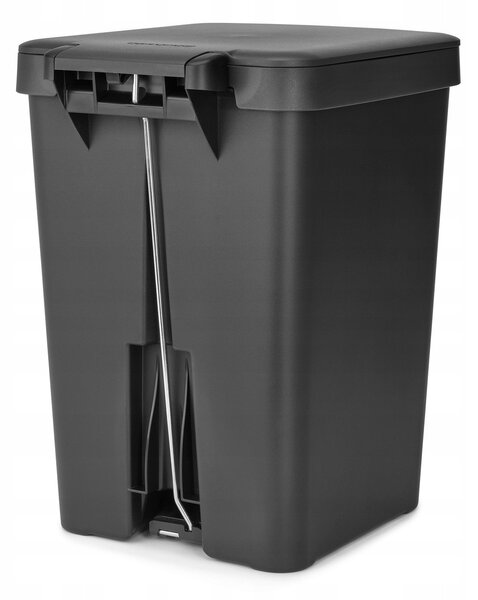 Brabantia StepUp pedálos kuka hulladéktípus jelölő ablakkal, lecsapódásgátló fedél, 25L - J méret, 91% újrahasznosított műanyag, sötétszürke - 800269