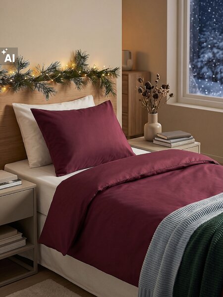 Sinsay - Szatén ágynemű garnitúra - gesztenyebarna