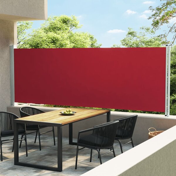 VidaXL piros behúzható oldalsó terasznapellenző 160 x 600 cm