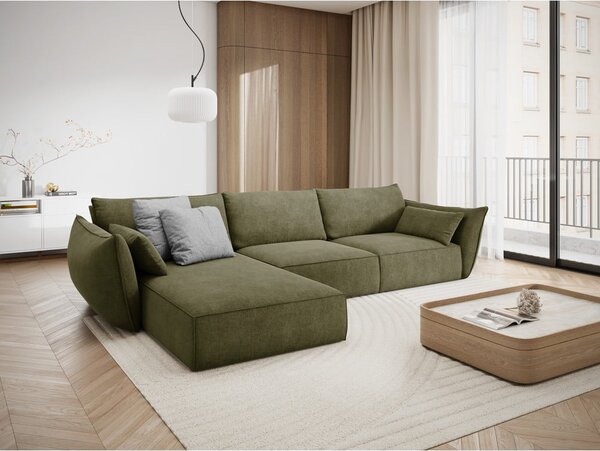 Zöld sarokkanapé (bal oldali) Vanda – Mazzini Sofas