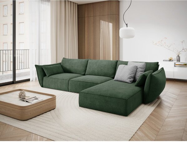 Sötétzöld sarokkanapé (jobb oldali) Vanda – Mazzini Sofas