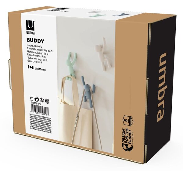 Fali műanyag akasztó szett 3 db-os Buddy – Umbra