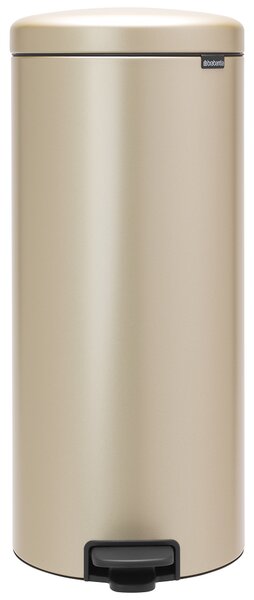 BRABANTIA NewIcon pedálos hulladékgyűjtő szagmentesen záródó Soft-Close fedél műanyag tartály 30L - G méret acél aranyfényű - 304484