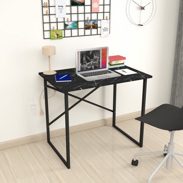 Íróasztal Tjeldsund 75x90x60 cm márványos fekete antracit