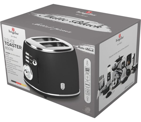 BerlingerHaus BH/9642 Matte Black Collection Kenyérpirító - 850 W