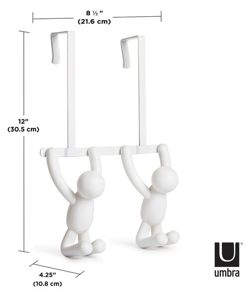 Fehér műanyag ajtófogas 22 cm Buddy – Umbra