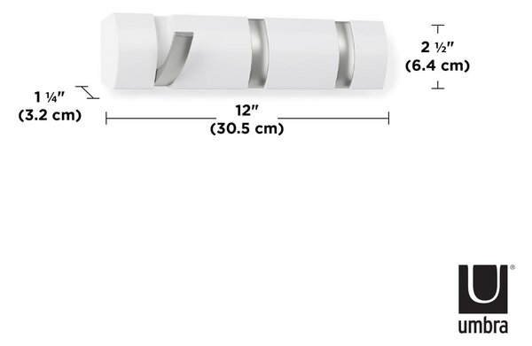 Fehér nyárfa fali fogas Flip – Umbra