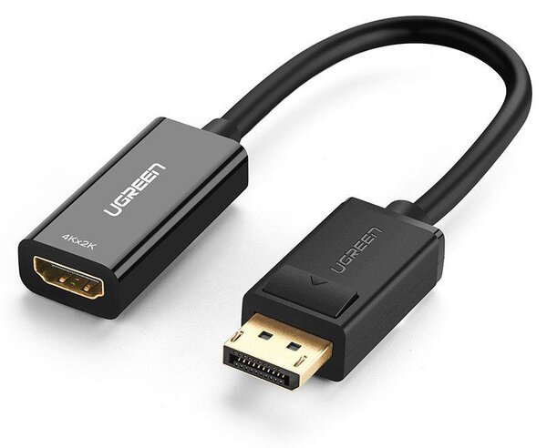 UGREEN MM137 DisplayPort kábel, dugó- 4K HDMI, aljzat, adapter, fekete (40363)