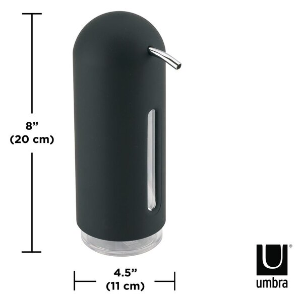 Fekete műanyag szappanadagoló 350 ml Penguin – Umbra