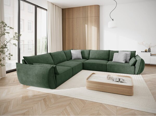 Sötétzöld sarokkanapé (variálható) Vanda – Mazzini Sofas