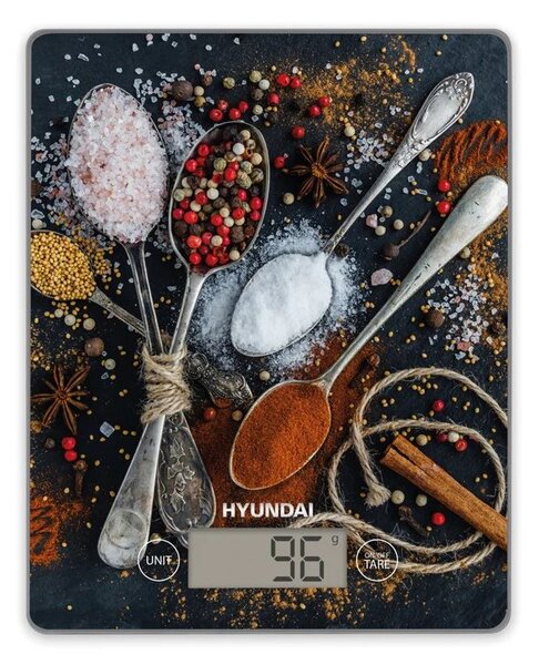 Hyundai KVE893D digitális konyhai mérleg "fűszerek" mintával