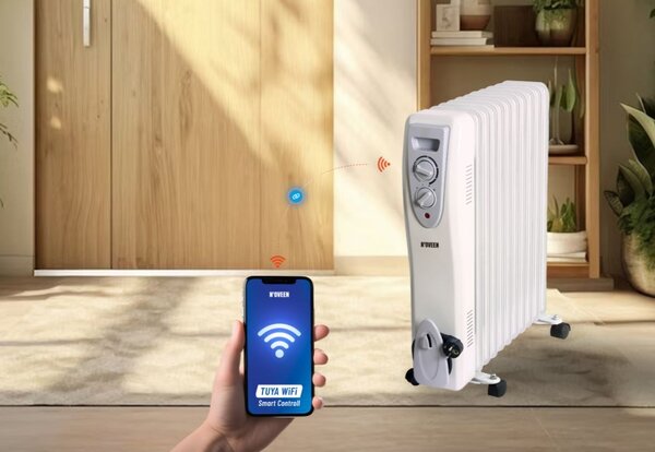 N'oveen OH1199 TUYA Smart Elektromos Olajradiátor 10 tagos 2500W - Fehér