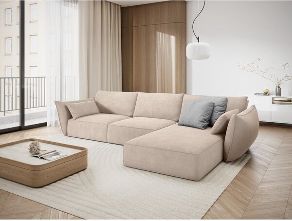 Bézs sarokkanapé (jobb oldali) Vanda – Mazzini Sofas