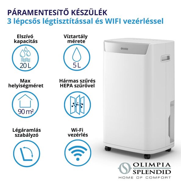 Olimpia Splendid Aquaria 20 okos páramentesítő fehér (GYOA20)